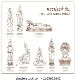 The 7 days buddha images