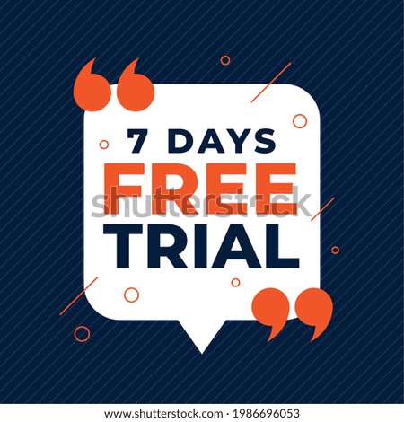 7 days free trial background with quote marks