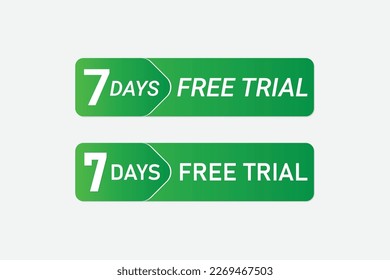 Diseño de botón de prueba gratuito durante 7 días. 
