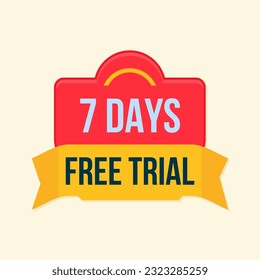 7 days free trial button label clipart vector