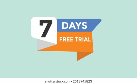 7 days free trial Countdown number banner templates. time icon. Vector Illustration 
