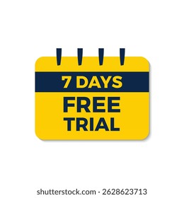 7 days free trial icon premium design
