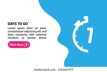 7 days to go banner. flat style. days to go concept.