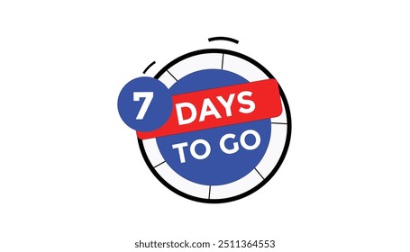 7 days to go Countdown number banner templates. time icon. Vector Illustration 
