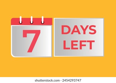 7 days to go countdown template. 7 day Countdown left days banner design. 7 Days left countdown timer