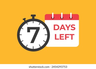 7 days to go countdown template. 7 day Countdown left days banner design. 7 Days left countdown timer