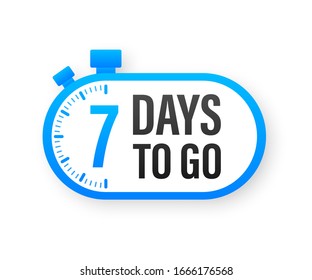 7 Days Go Countdown Timer Clock Stock Vector (Royalty Free) 1666176568 ...