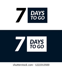 7 days to go label,sign,button. Vector stock illustration.