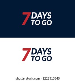 7 days to go label,sign,button. Vector stock illustration.