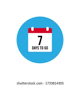 7 Days To Go Last Countdown Icon. Seven Day Go , 7 Day Only.