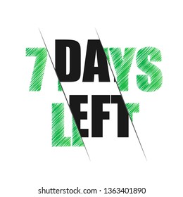 7 days to go. Vector stock illustration.