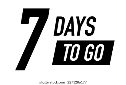 7 days to go vector symbol black color style