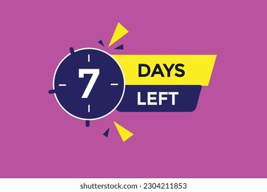 7 days left countdown template, 7 day countdown left banner label button eps 7    
