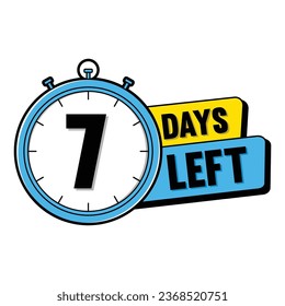7 days left countdown timer number of seven days left promotional social banner design