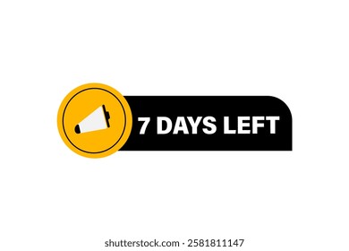 
7 days left, or to go sale countdown vector symbol, clock, time,  background, template 7 days left, countdown, sticker, left banner, business, sale, label button
