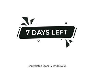 7 days left, icon, stile, timer, countdown, clock, time,  background, template, 7  days left countdown, sticker, left banner, business, sale, label button
