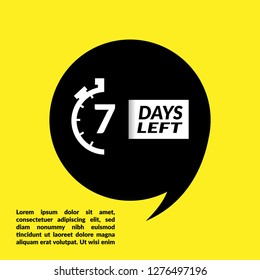 7 Days Left sign - emblem, label, badge,sticker, logo.Designed for your web site design, logo, app, UI