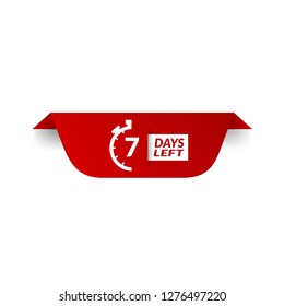 7 Days Left sign - emblem, label, badge,sticker, logo.Designed for your web site design, logo, app, UI