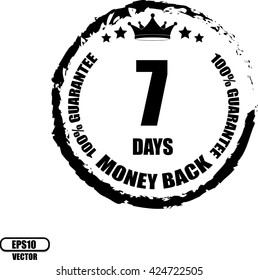 7 days Money back, Button, label and sign - Vector illustration