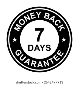 7 days money back guarantee icon vector for graphic design, logo, website, social media, mobile app, UI illustration