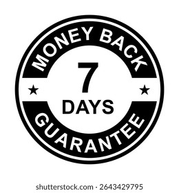 7 days money back guarantee icon vector for graphic design, logo, website, social media, mobile app, UI illustration