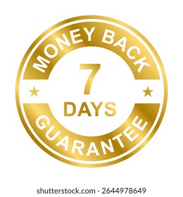7 days money back guarantee icon vector for graphic design, logo, website, social media, mobile app, UI illustration
