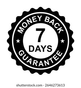 7 days money back guarantee icon vector for graphic design, logo, website, social media, mobile app, UI illustration
