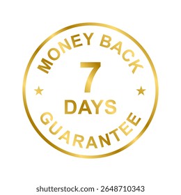 7 days money back guarantee icon vector for graphic design, logo, website, social media, mobile app, UI illustration