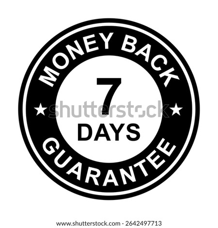 7 days money back guarantee icon vector for graphic design, logo, website, social media, mobile app, UI illustration