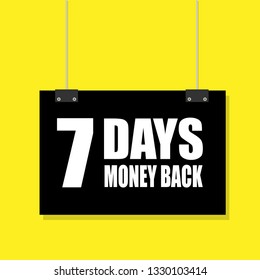 7 days money back sign.