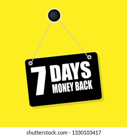7 days money back sign.