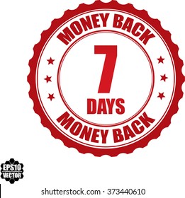 7 days money back stamp.Vector.