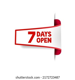 7 Days Open Banner Design Business Stock Vector (Royalty Free ...