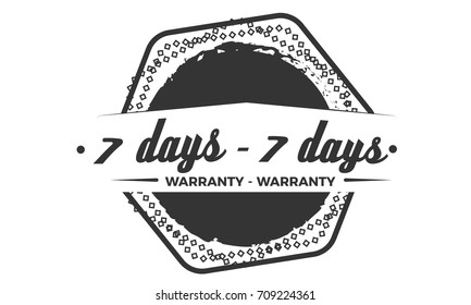 7 days warranty icon vintage rubber stamp guarantee