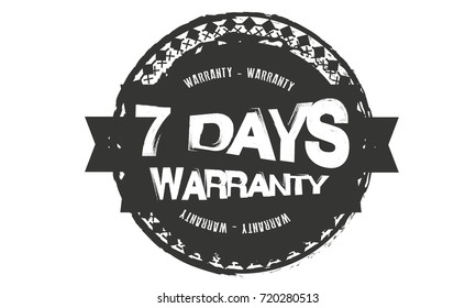 7 days warranty icon vintage rubber stamp guarantee