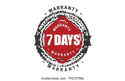 7 days warranty icon vintage rubber stamp guarantee