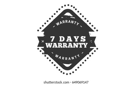 7 days warranty vintage grunge black rubber stamp guarantee background