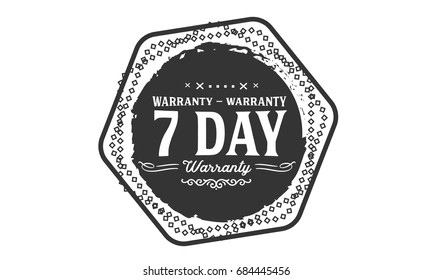 7 days warranty vintage grunge rubber stamp guarantee background