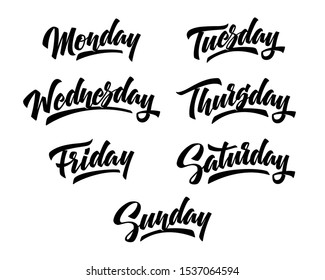 Calendar icons with days of the week. Monday, tuesday, wednesday, thursday,  friday, saturday, sunday. Date days to-do list. 20628053 Vector Art at  Vecteezy