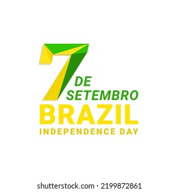 7 de septembro, independencia do Brasil. translation 7 september, independence day of Brazil. logo, flat, background, banner, template.