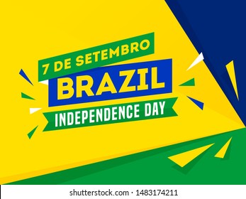 7 De Setembro, Brazil Independence Day banner or poster design with abstract elements.