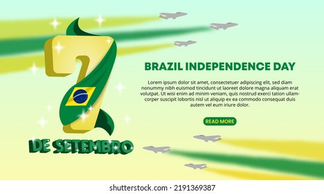 7 de Setembro Brazil independence day background with jet planes attraction