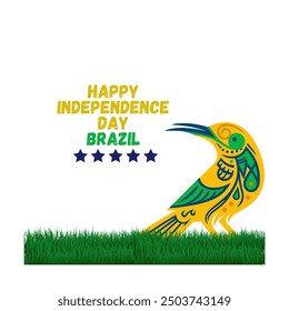 7 de setembro Brazil independence day illustration with with national bird of brazil