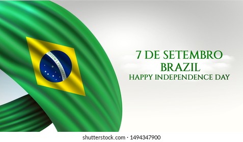 7 De Setembro, Translate: 7 September Brazil Independence Day. banner or poster design with abstract elements. 
