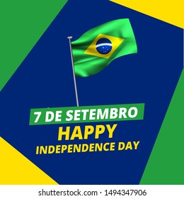7 De Setembro, Translate: 7 September Brazil Independence Day. banner or poster design with abstract elements. 