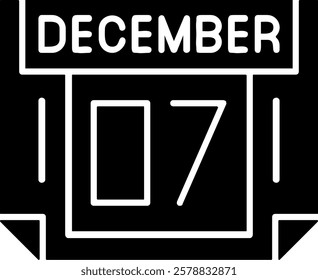 7 December Solid Style Sample EPS Icon