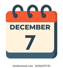 7 December vector on white background
Vector calendar with date
