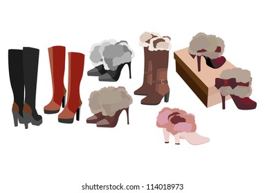 7 different women's boots In the fall and winter.