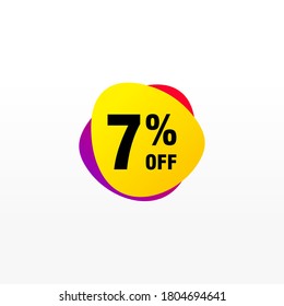 7 descuento, insignias de vectores de venta para etiquetas, , pegatinas, banners, etiquetas, etiquetas Web, nueva oferta. Banner de signo de origami de descuento