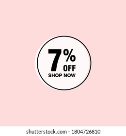 7 discount, Sales Vector badges for Labels, , Stickers, Banners, Tags, Web Stickers, New offer. Discount origami sign banner